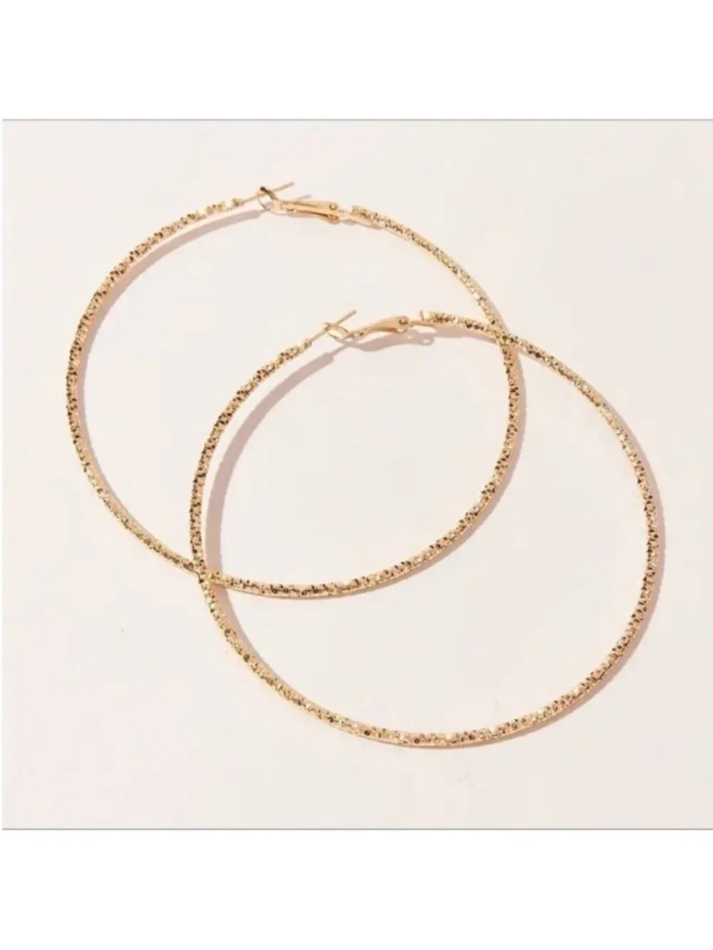 New! Gold Statement Hoop Earrings (1055) NWOT